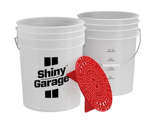 SHINY GARAGE Wash Bucket 20L + Grit Guard Red - Wiadro + Separator