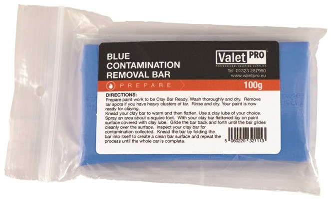 VALETPRO BLUE TRADITIONAL CLAY BAR 100G Agresywna