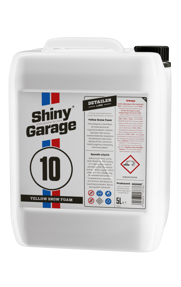 SHINY GARAGE Yellow Neutral Snow Foam 5L - Aktywna Piana Żółtego Koloru