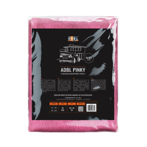 ADBL Pinky 40cmx40cm 60 GSM- Mikrofibra Bezszfowa 10szt.