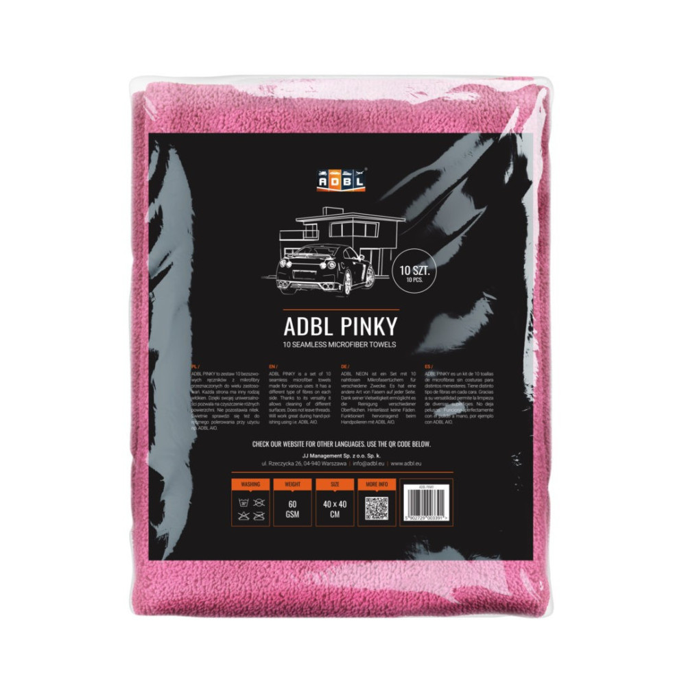 ADBL Pinky 40cmx40cm 60 GSM- Mikrofibra Bezszfowa 10szt.