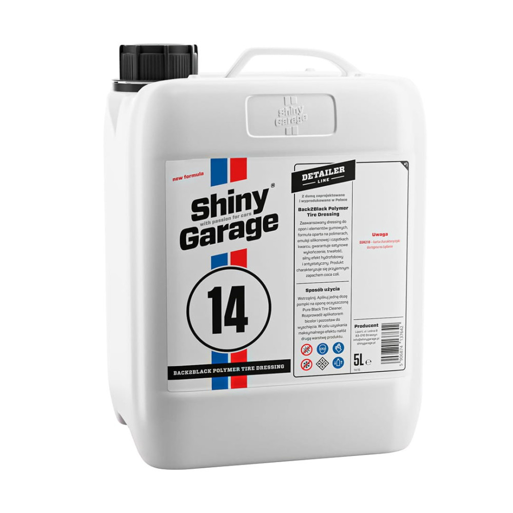 SHINY GARAGE Back2Black 5L - Dressing do opon