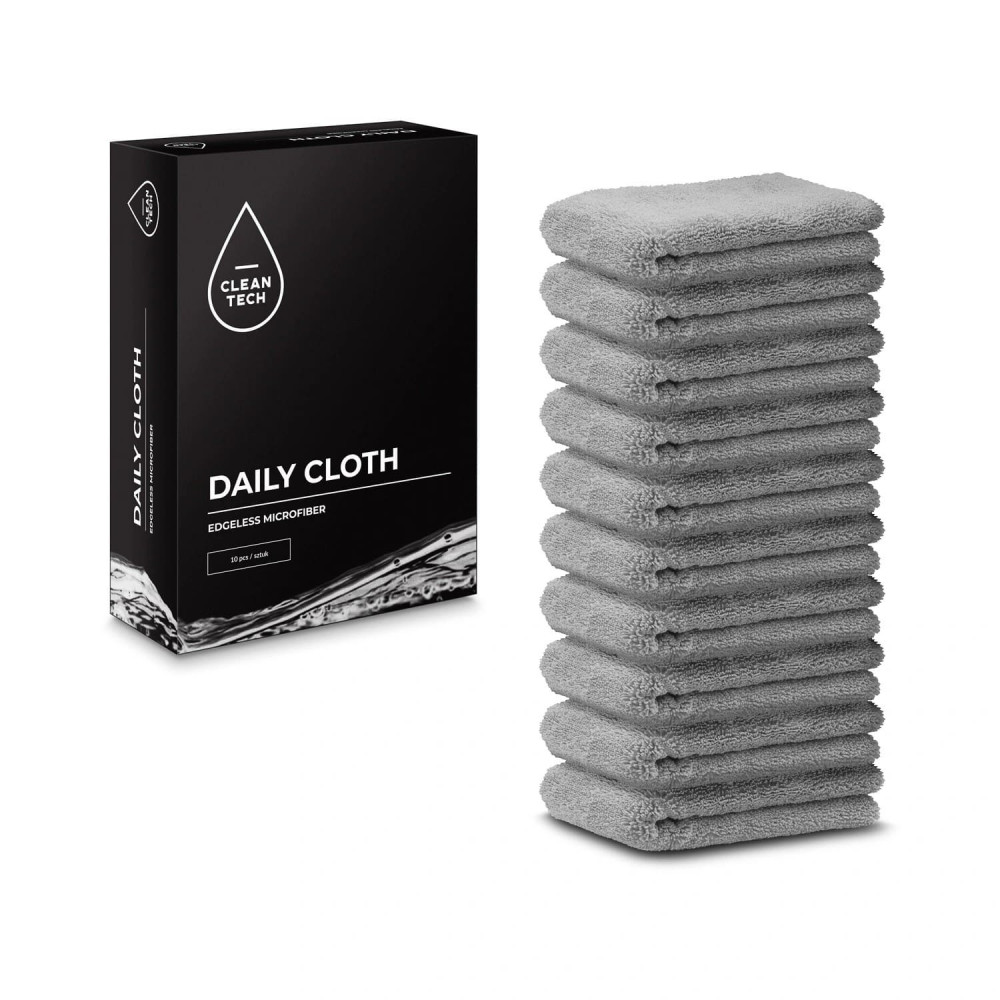 CLEANTECH Daily Cloth 40x40cm 360GSM 10 Sztuk - Delikatna Mikrofibra Bezszfowa