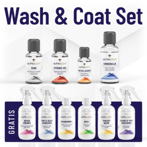 ULTRACOAT Wash & Coat Set Zestaw Powłok Ceramicznych + Kosmetyki 6 x 200ml Gratis