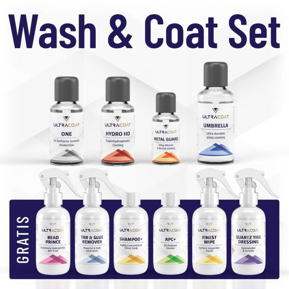 ULTRACOAT Wash & Coat Set Zestaw Powłok Ceramicznych + Kosmetyki 6 x 200ml Gratis