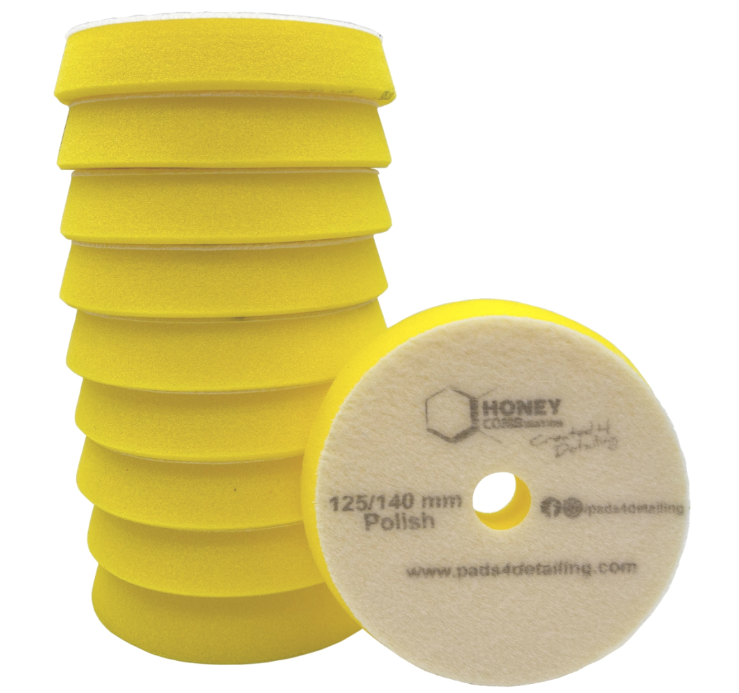 Honey Combination Zestaw 10 szt. Gąbka polerska R-DA Żółta 125/140/25mm
