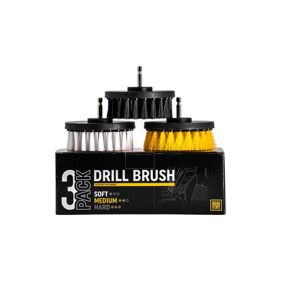 Work Stuff Drill Brush 3-pack - zestaw szczotek na wkrętarkę