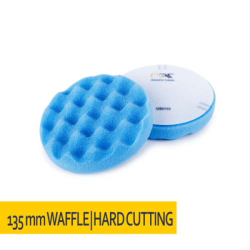 Gąbka polerska KARBOWANA rzep 135x25 Niebieska