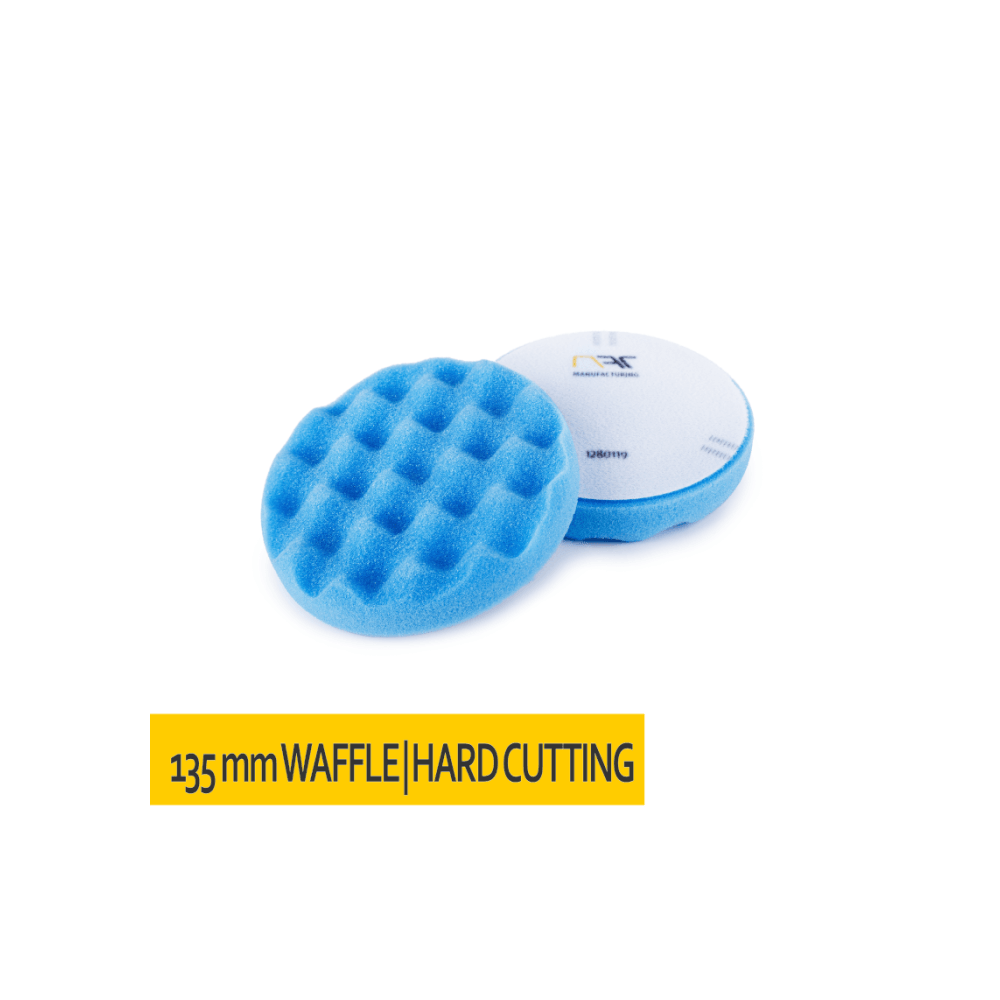 Gąbka polerska KARBOWANA rzep 135x25 Niebieska