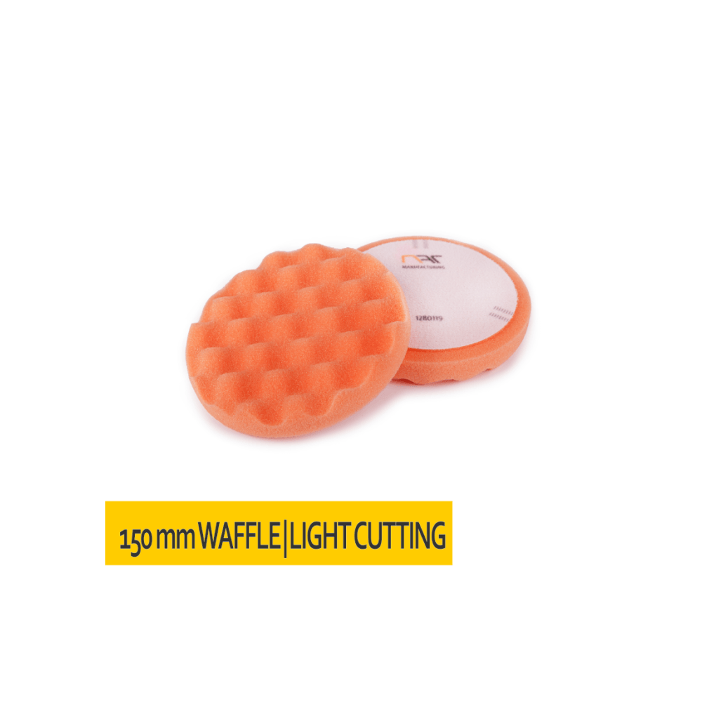 NAT Gąbka polerska KARBOWANA rzep 150x25 Pomarańczowa