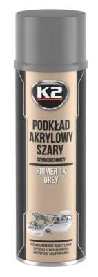 K2 Podkład akrylowy szybkoschnący szary spray 500ml