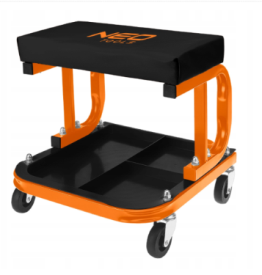 NEO TOOLS Stołek warsztatowy na kółkach z półką na narzędzia