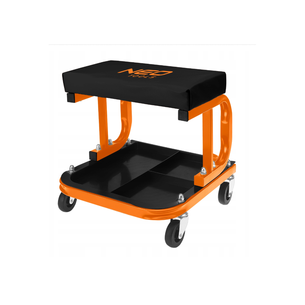 NEO TOOLS Stołek warsztatowy na kółkach z półką na narzędzia