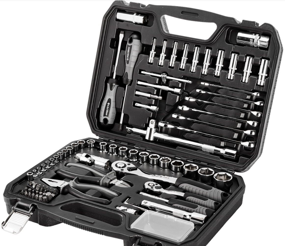 NEO TOOLS Zestaw narzędzi M4K Garage, 90 elementów