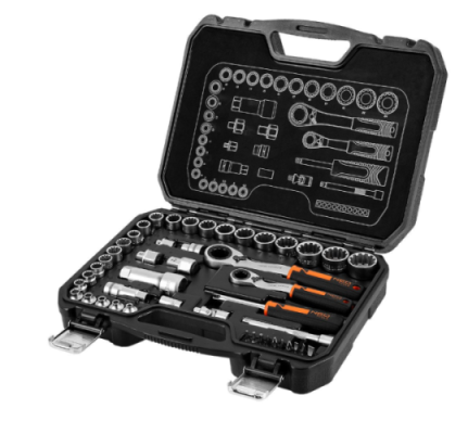 NEO TOOLS Zestaw nasadek przelotowych 1/4" + 3/8", 46 szt